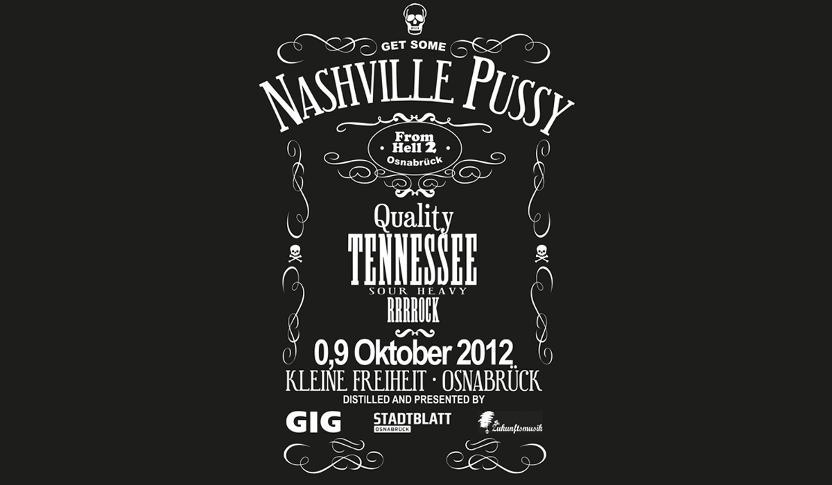Jack Daniels Lookalike für das Tourplakat von Nashville Pussy, USA